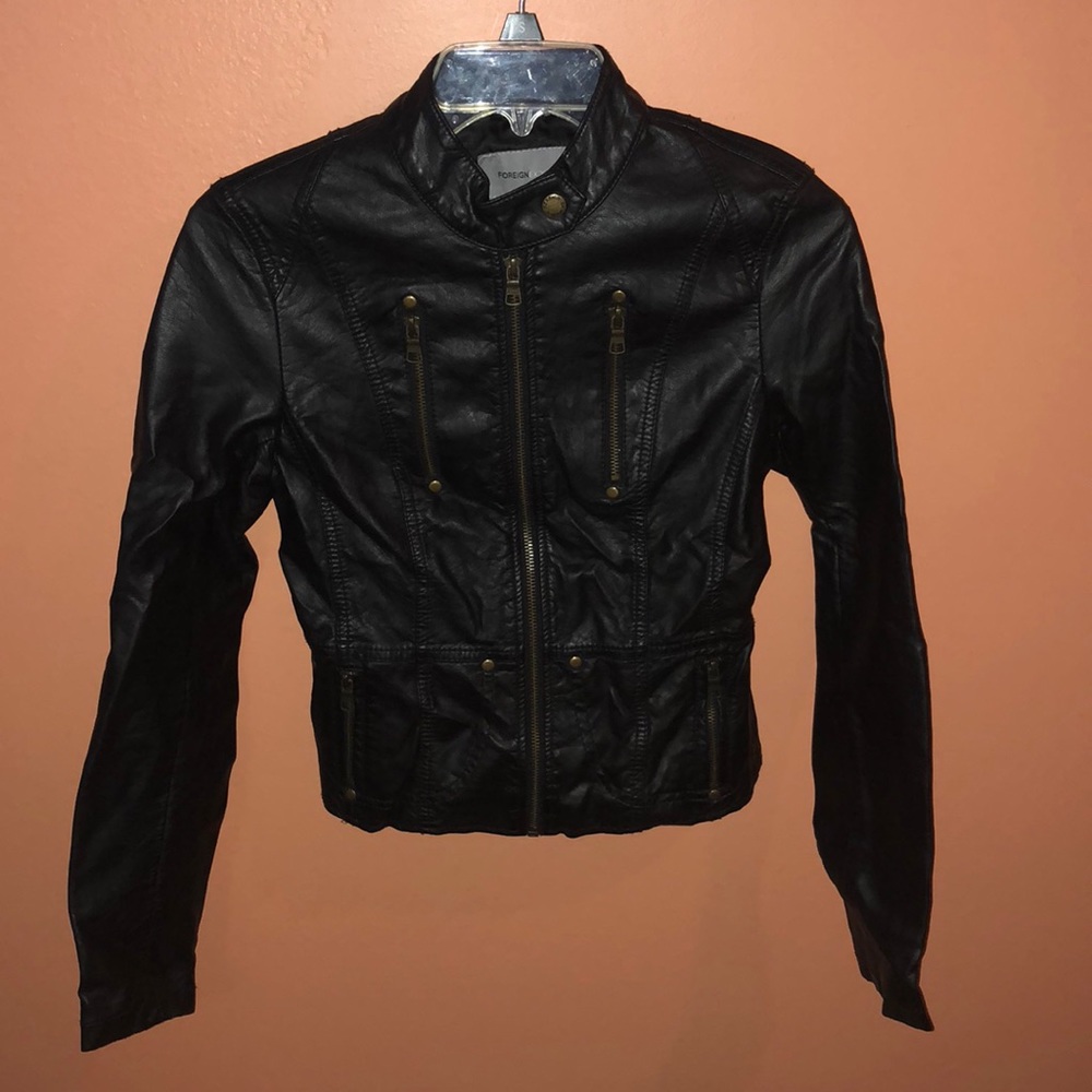 Foreign Exchange Faux Leather Jacket